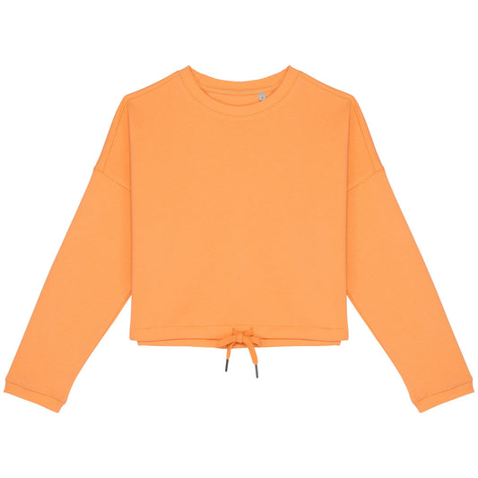 Apricot - Front - Native Spirit Womens-Ladies Oversized Crop Sweatshirt