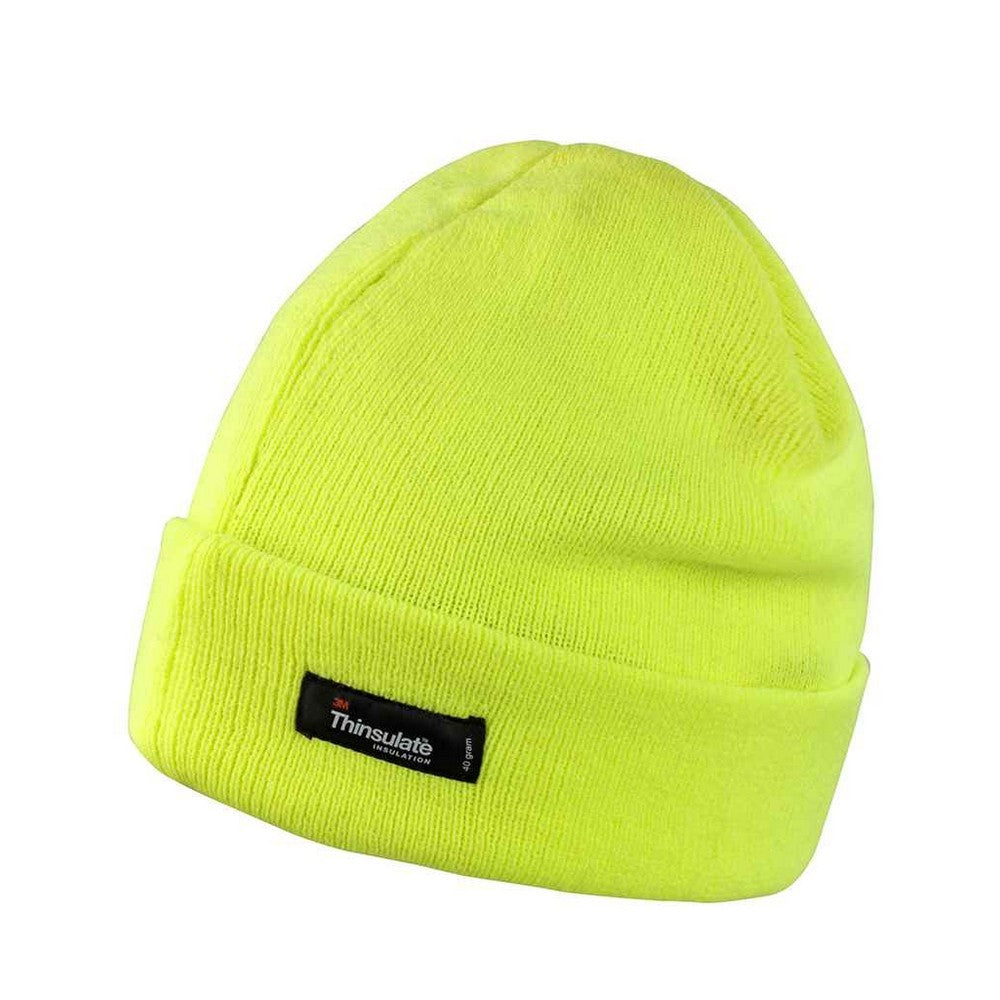 Fluorescent Yellow - Front - Result Winter Essentials Thinsulate Winter Hat