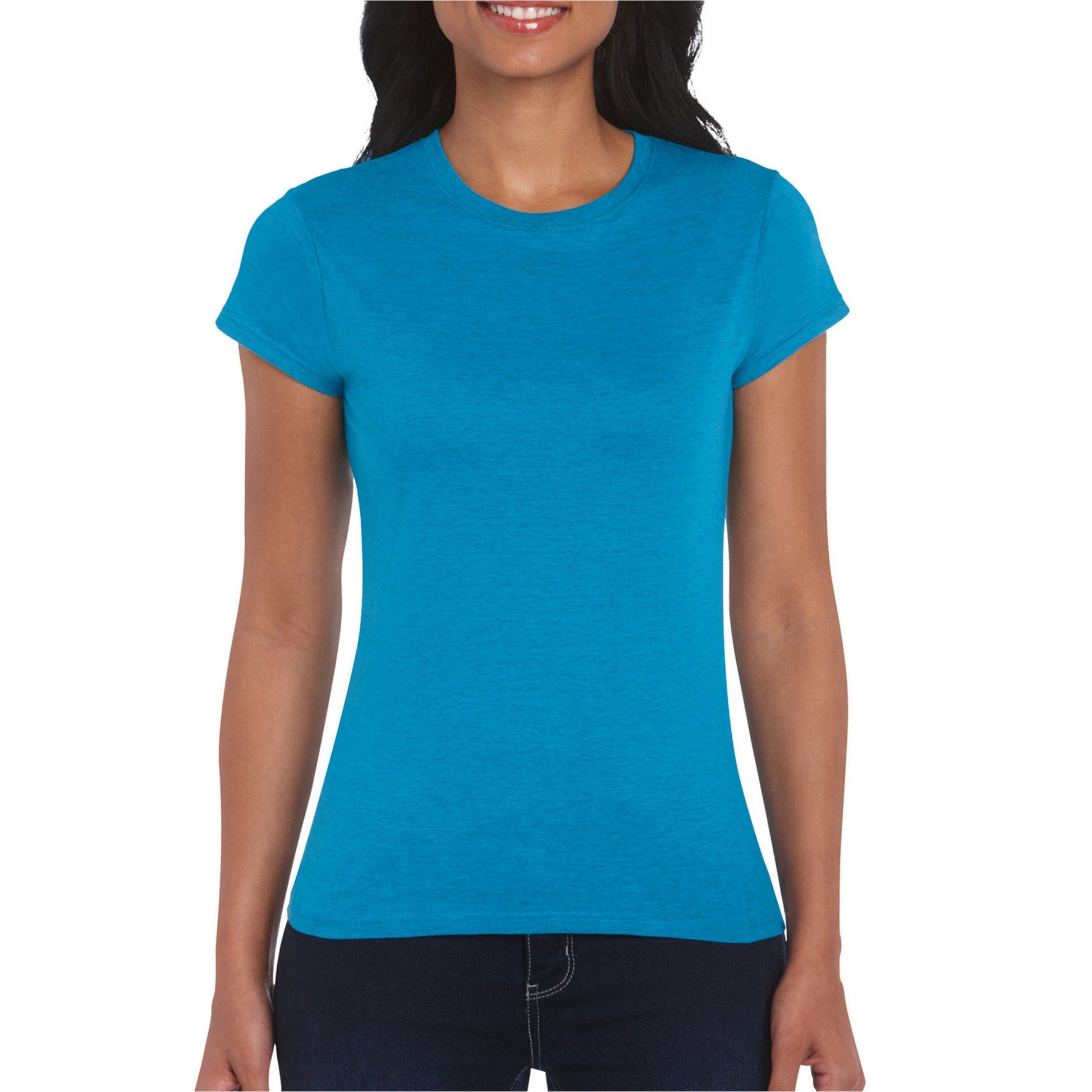 Antique Sapphire - Lifestyle - Gildan Womens-Ladies Softstyle Plain Ringspun Cotton Fitted T-Shirt