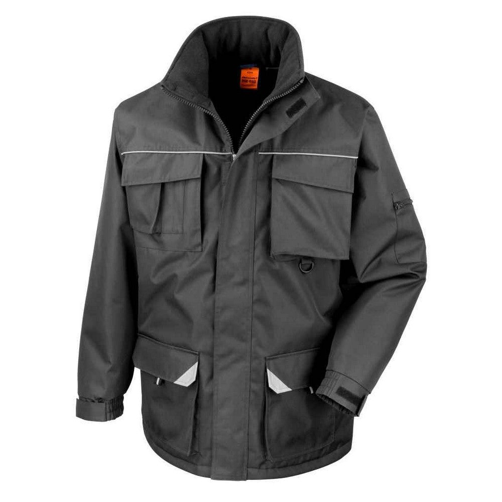 Black - Front - WORK-GUARD By Result Mens Sabre Coat