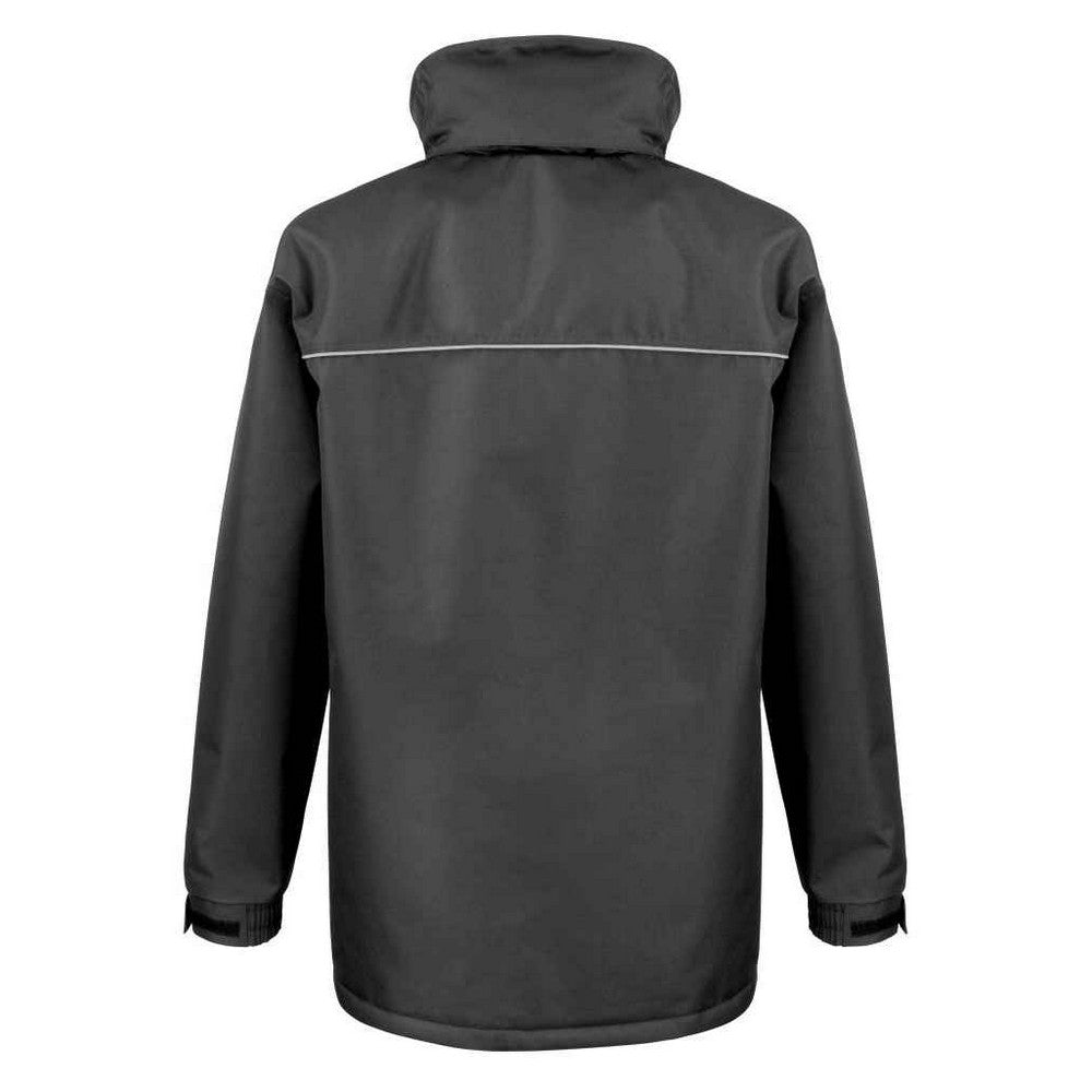 Black - Back - WORK-GUARD by Result Mens Sabre Coat