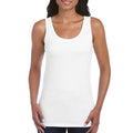 White - Lifestyle - Gildan Womens-Ladies Softstyle Ringspun Cotton Tank Top