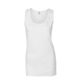 White - Front - Gildan Womens-Ladies Softstyle Ringspun Cotton Tank Top