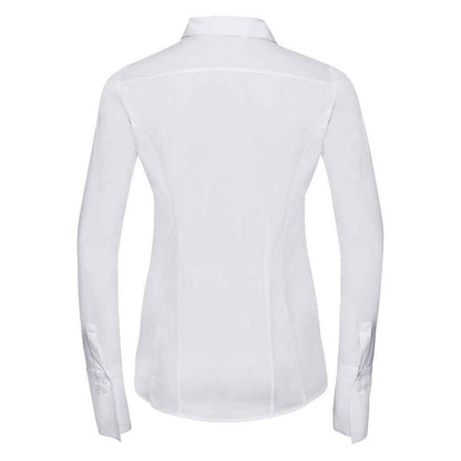 White - Back - Russell Collection Womens-Ladies Ultimate Stretch Formal Shirt