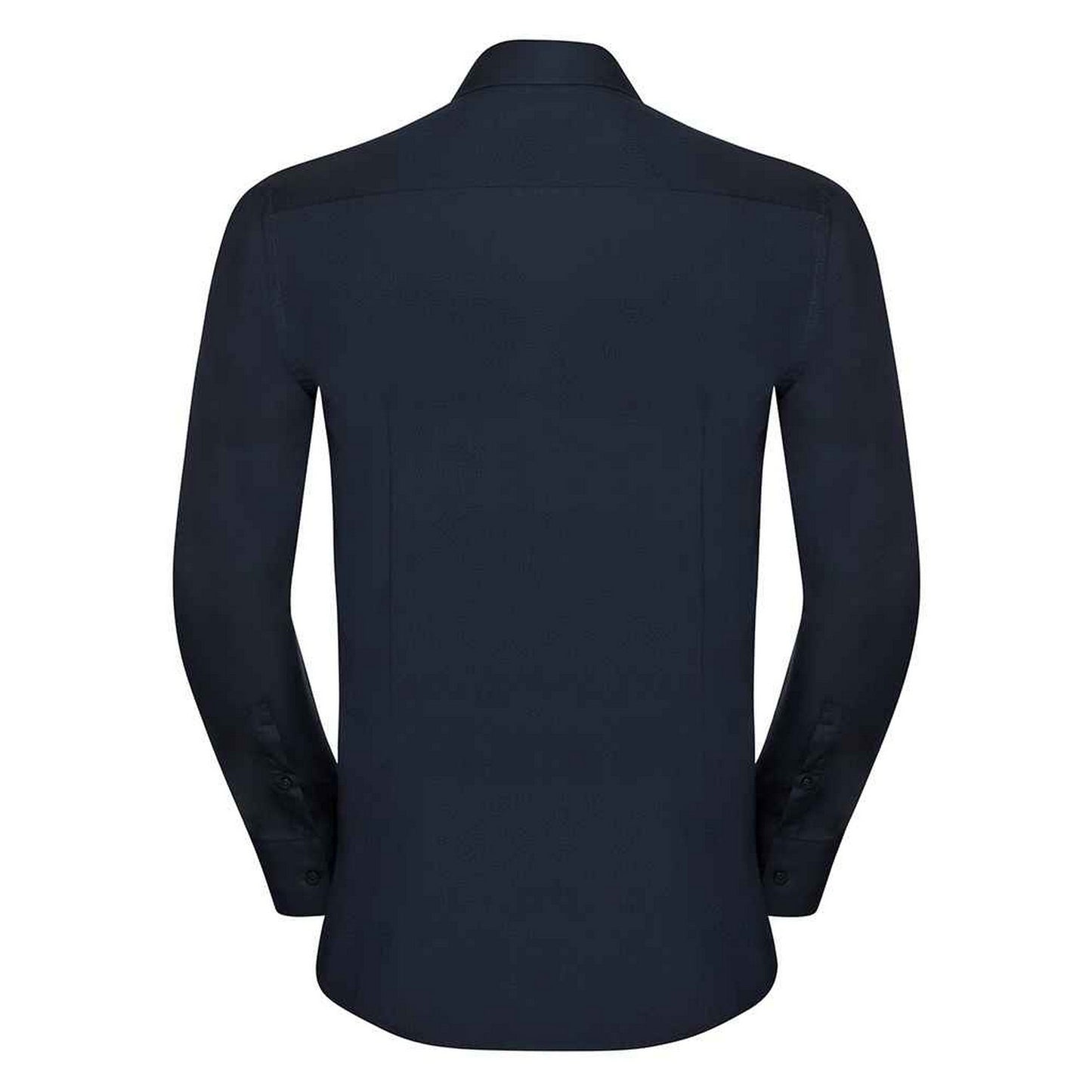 Bright Navy - Back - Russell Collection Mens Ultimate Stretch Long-Sleeved Formal Shirt