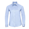 Oxford Blue - Front - Russell Collection Womens-Ladies Oxford Long-Sleeved Shirt