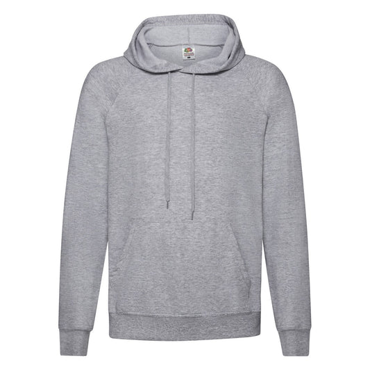 Heather Grey - Front - Fruit Of The Loom Unisex Adult Lightweight Hooded Sweatshirt