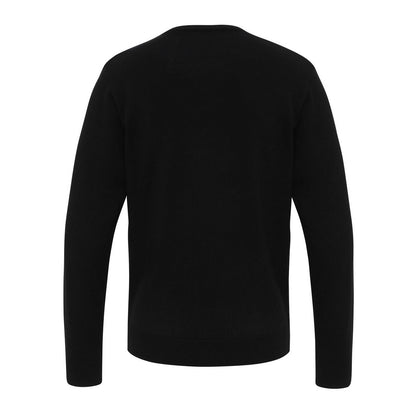 Black - Back - Premier Mens Essential Acrylic V Neck Sweatshirt