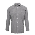 Black-White - Front - Premier Mens Gingham Long-Sleeved Shirt