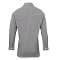 Black-White - Back - Premier Mens Gingham Long-Sleeved Shirt