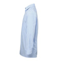 Light Blue-White - Side - Premier Mens Gingham Long-Sleeved Shirt