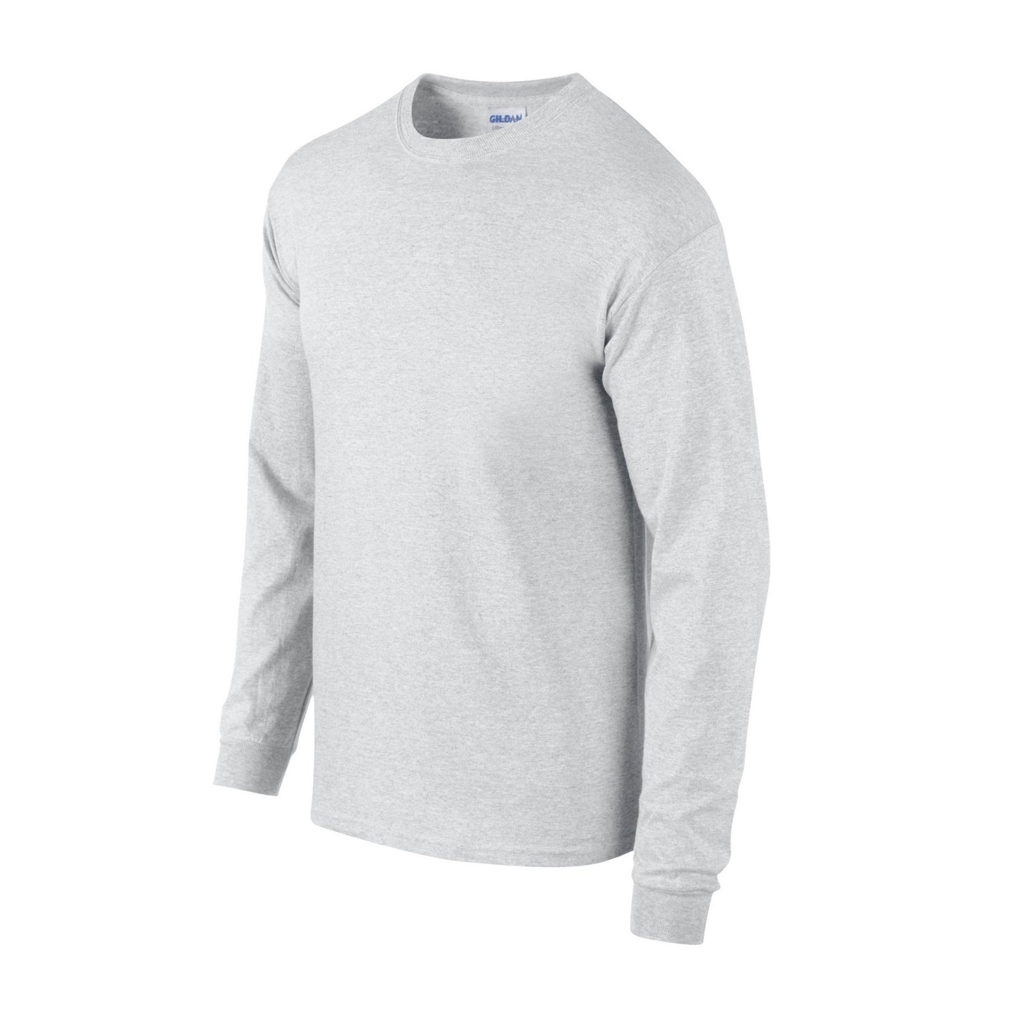 Ash - Side - Gildan Unisex Adult Ultra Plain Cotton Long-Sleeved T-Shirt