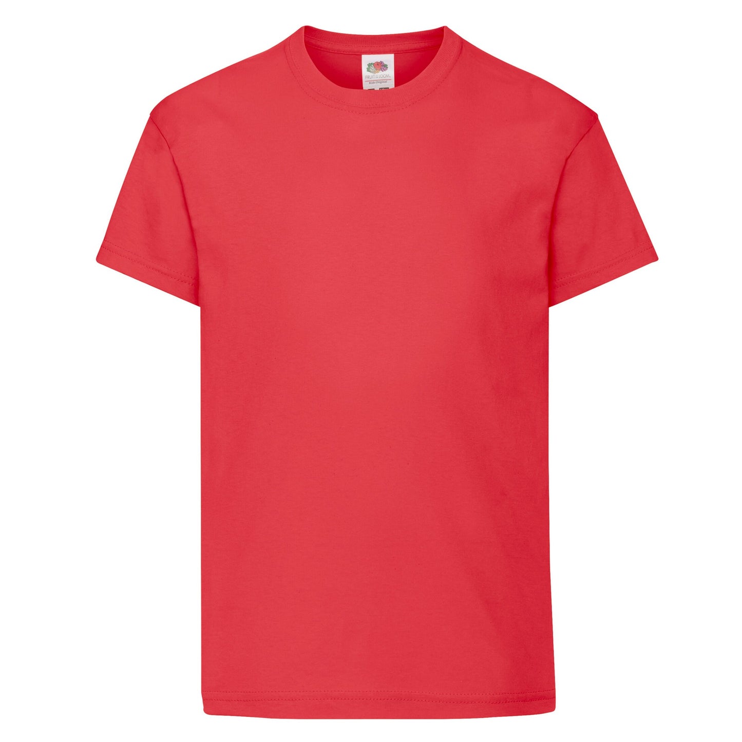 Red - Front - Fruit Of The Loom Childrens-Kids Original T-Shirt