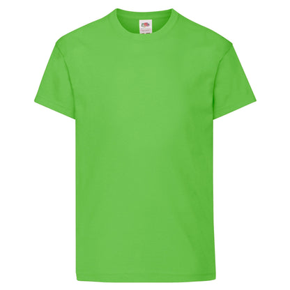 Lime - Front - Fruit Of The Loom Childrens-Kids Original T-Shirt