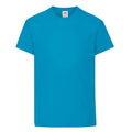 Azure - Front - Fruit Of The Loom Childrens-Kids Original T-Shirt