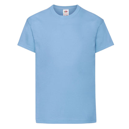 Sky Blue - Front - Fruit Of The Loom Childrens-Kids Original T-Shirt
