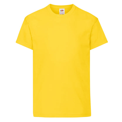 Yellow - Front - Fruit Of The Loom Childrens-Kids Original T-Shirt
