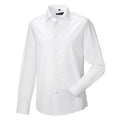 White - Front - Russell Collection Mens Fitted Long-Sleeved Shirt