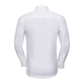 White - Back - Russell Collection Mens Fitted Long-Sleeved Shirt
