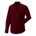 Port - Front - Russell Collection Mens Fitted Long-Sleeved Shirt