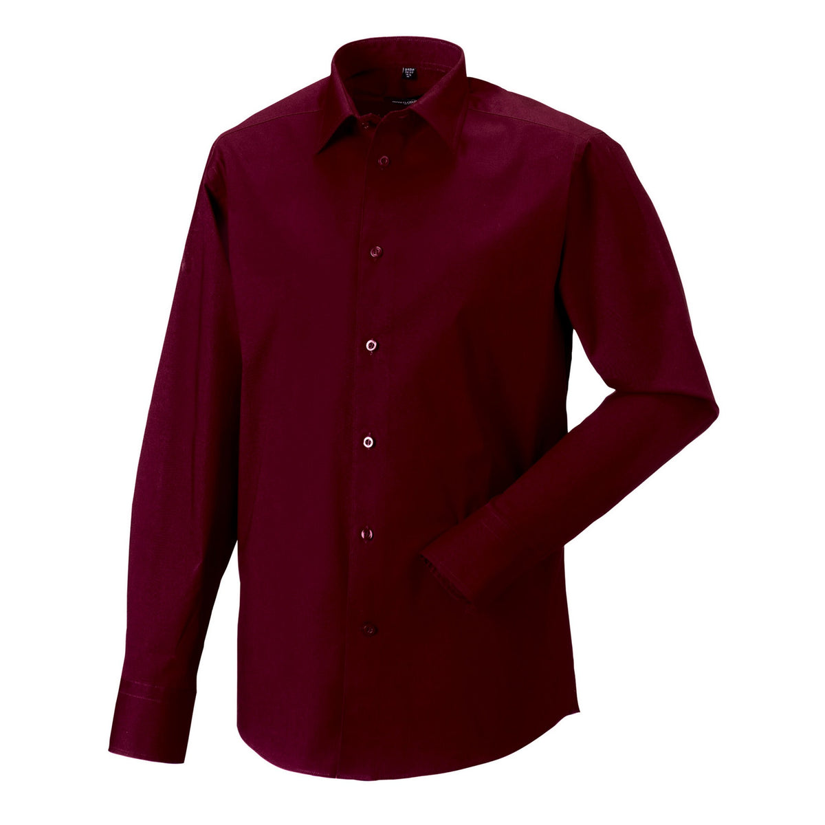 Port - Front - Russell Collection Mens Fitted Long-Sleeved Shirt