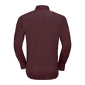 Port - Back - Russell Collection Mens Fitted Long-Sleeved Shirt