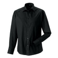 Black - Front - Russell Collection Mens Fitted Long-Sleeved Shirt