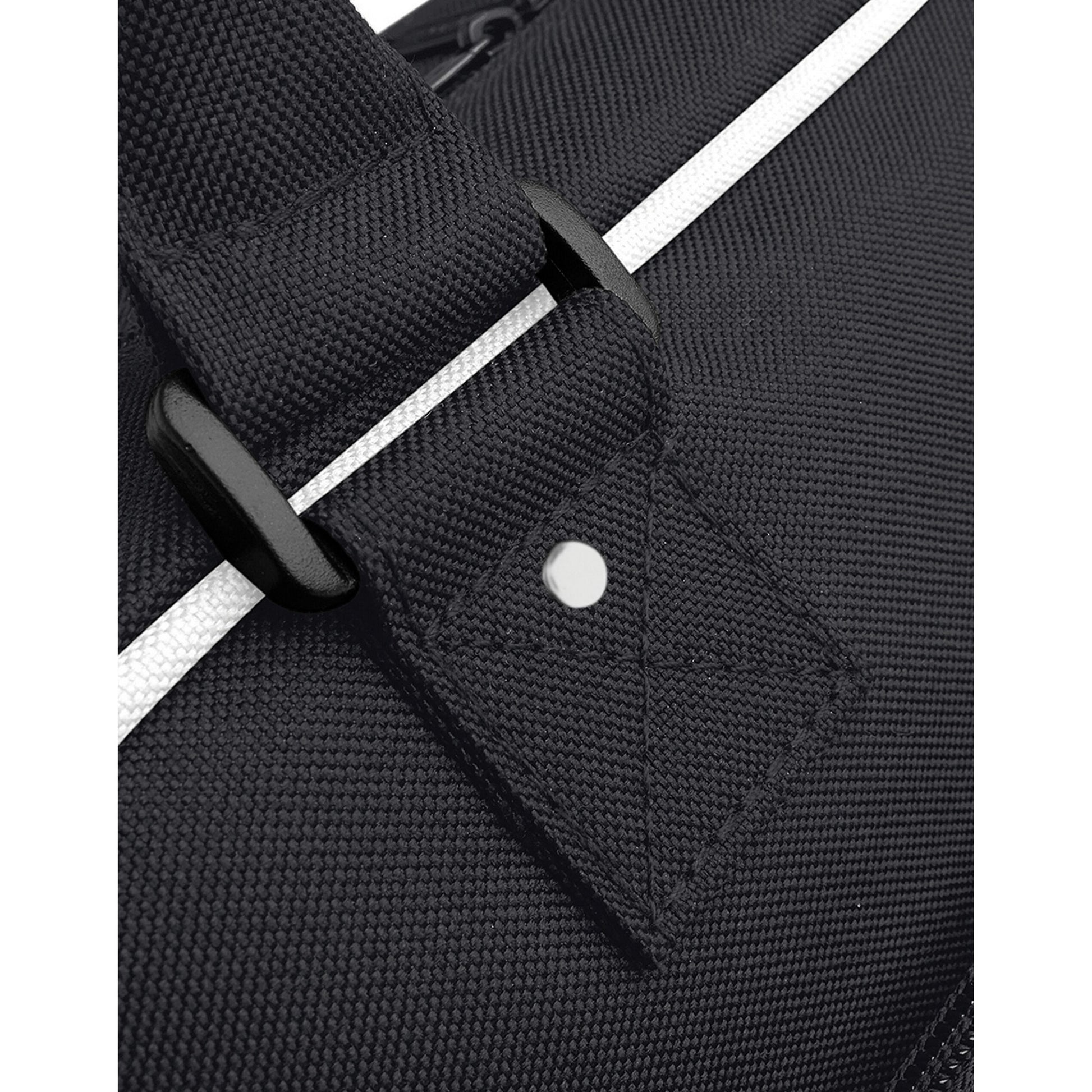 Black-White - Back - Bagbase Piped Messenger Bag