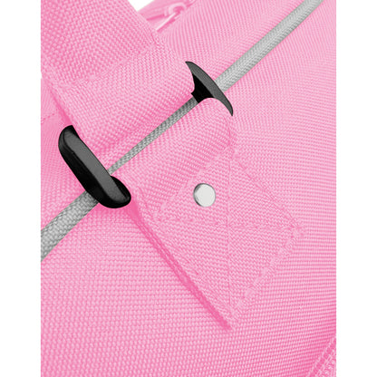 Classic Pink-Light Grey - Back - Bagbase Piped Messenger Bag