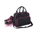 Black-Fuchsia - Front - Bagbase Piped Messenger Bag