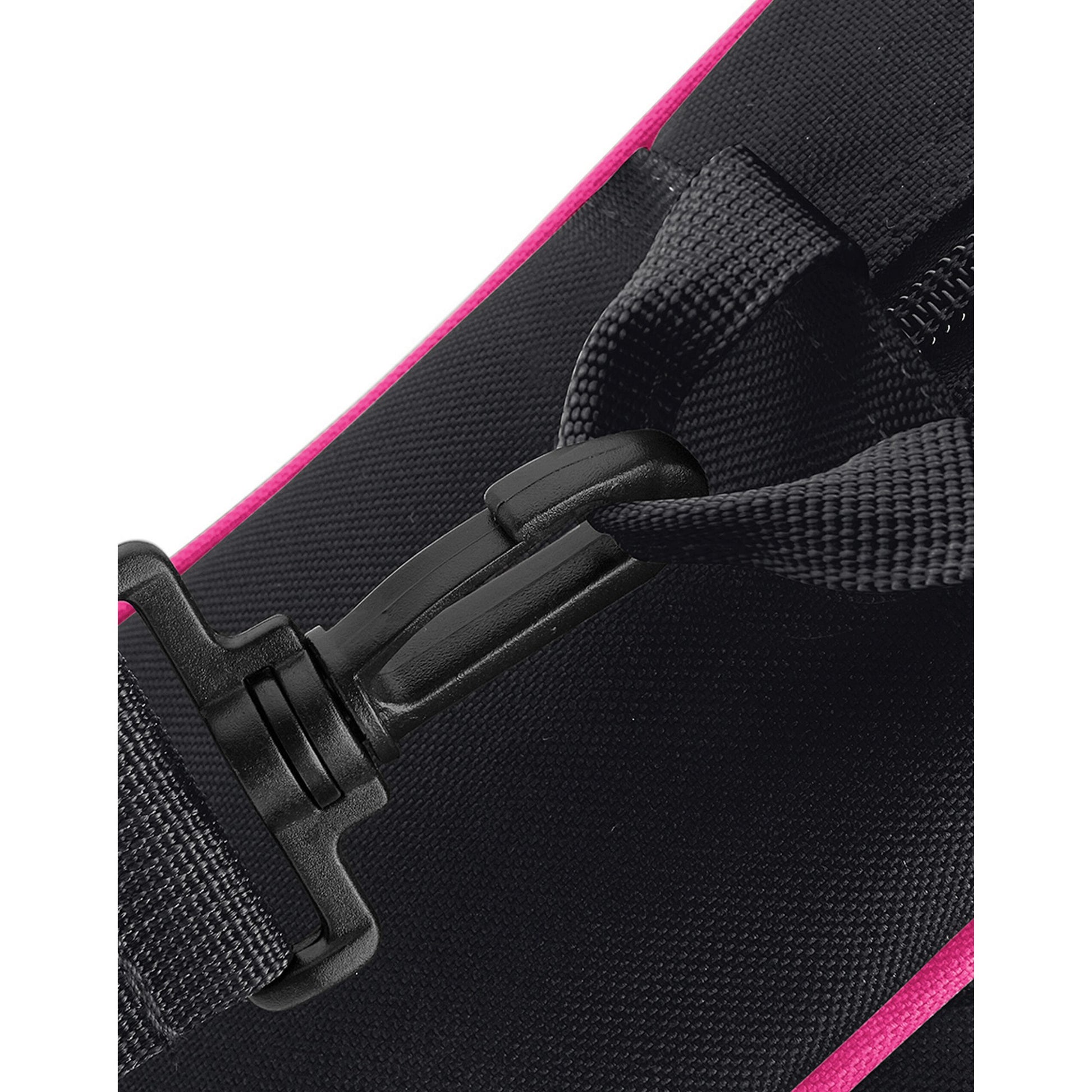Black-Fuchsia - Side - Bagbase Piped Messenger Bag