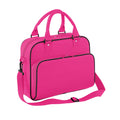 Fuchsia-Black - Front - Bagbase Piped Messenger Bag