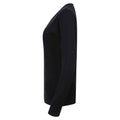 Navy - Side - Henbury Womens-Ladies Cotton Acrylic V Neck Sweatshirt