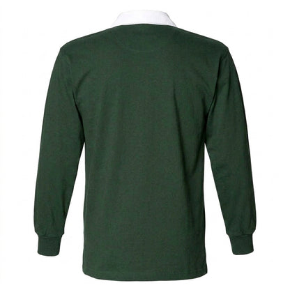 Bottle Green - Back - Front Row Mens Original Rugby Shirt