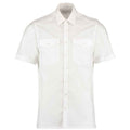 White - Front - Kustom Kit Mens Short-Sleeved Pilot Shirt