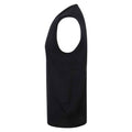 Black - Side - Henbury Mens Cotton Acrylic V Neck Sleeveless Sweatshirt