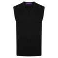 Navy - Front - Henbury Mens Cotton Acrylic V Neck Sleeveless Sweatshirt