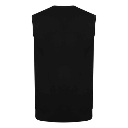 Navy - Back - Henbury Mens Cotton Acrylic V Neck Sleeveless Sweatshirt