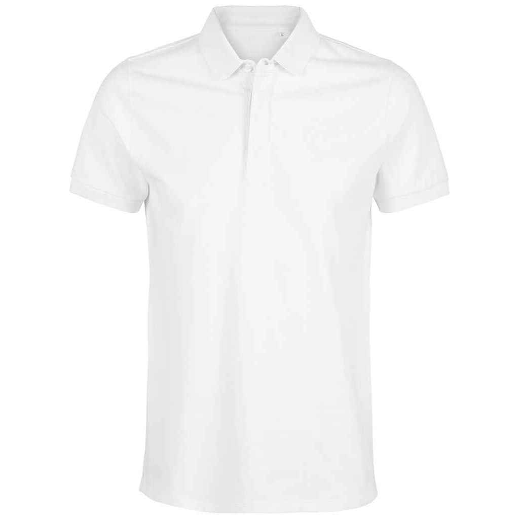 Optic White - Front - NEOBLU Mens Owen Pique Polo Shirt