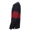 Navy-Burgundy - Side - Front Row Unisex Adult Panelled Rugby Shirt