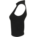 Black - Side - SF Womens-Ladies High-Neck Tank Top