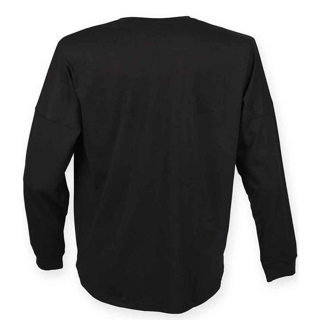 Black - Back - SF Unisex Adult Slogan Drop Shoulder Long-Sleeved T-Shirt
