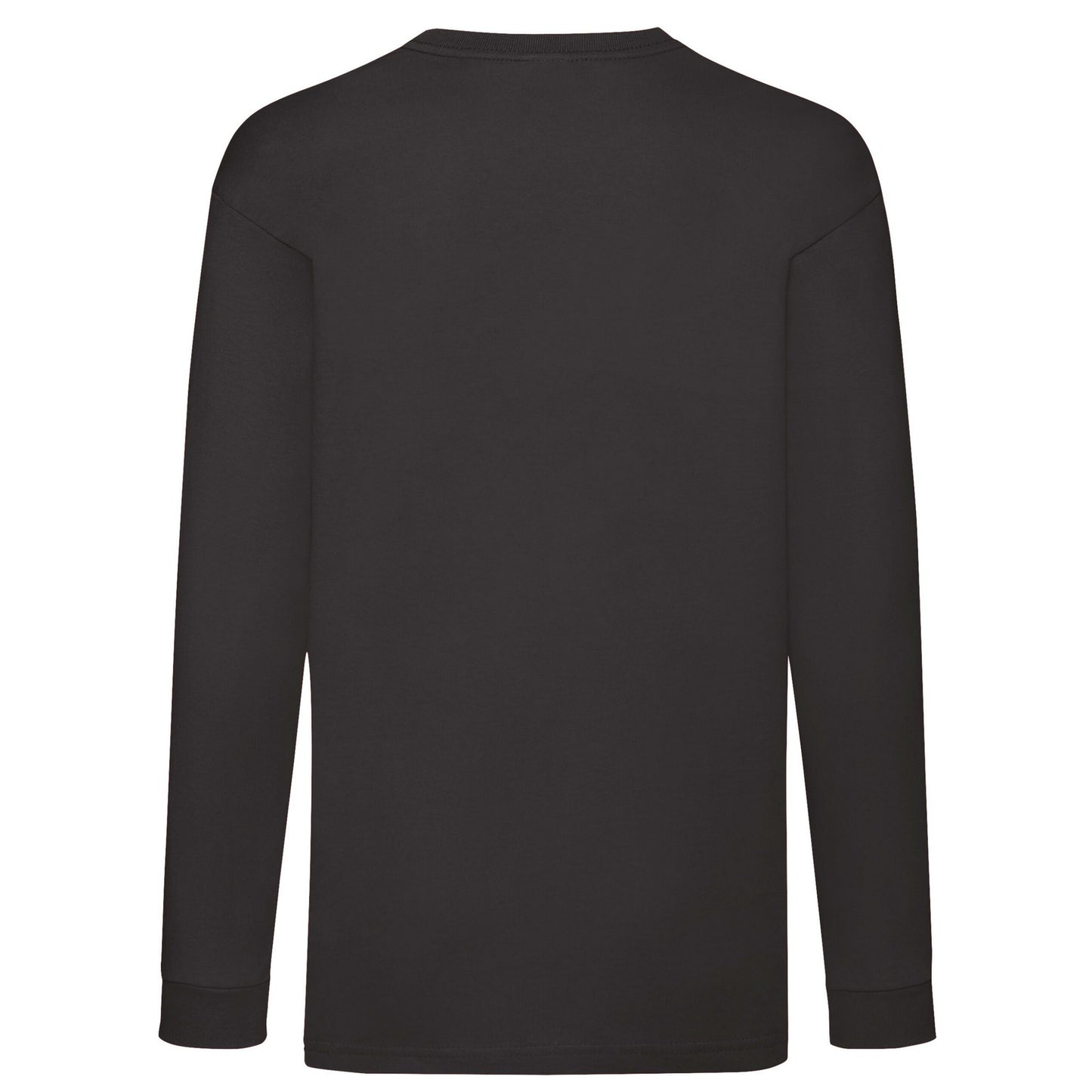 Black - Back - Fruit Of The Loom Childrens-Kids Value Long-Sleeved T-Shirt