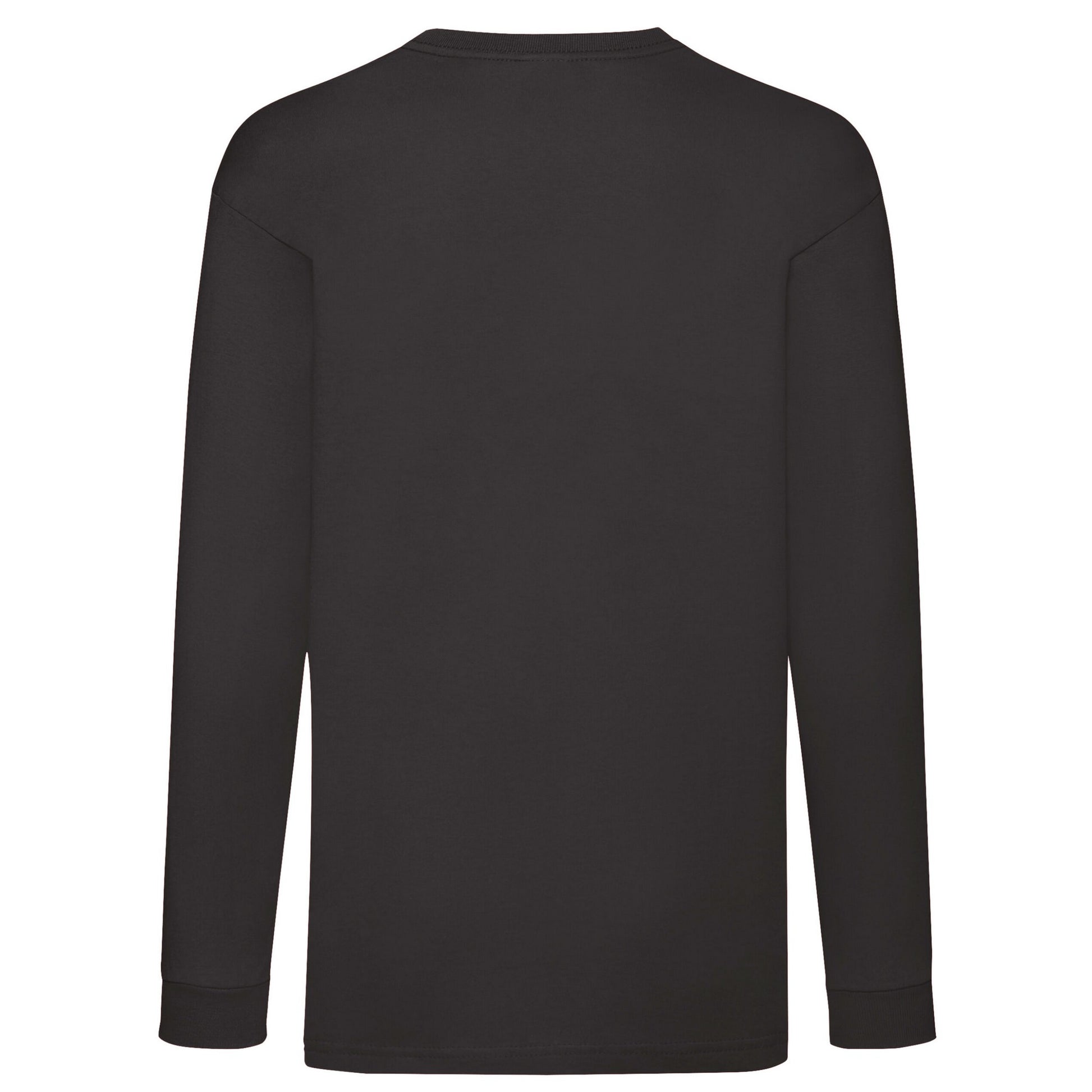 Black - Back - Fruit Of The Loom Childrens-Kids Value Long-Sleeved T-Shirt