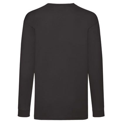 Black - Back - Fruit Of The Loom Childrens-Kids Value Long-Sleeved T-Shirt