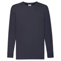 Deep Navy - Front - Fruit of the Loom Childrens-Kids Value Long-Sleeved T-Shirt