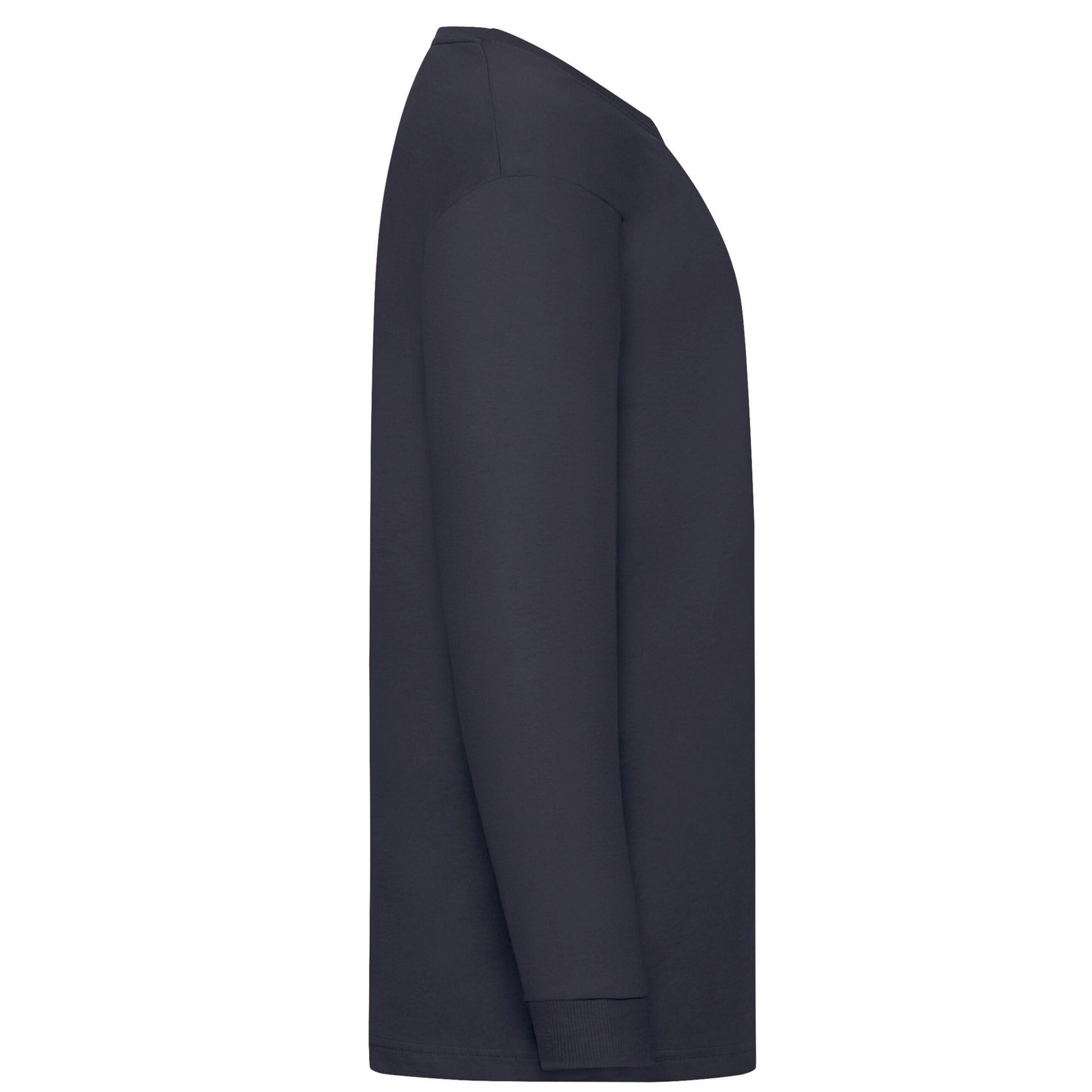 Deep Navy - Side - Fruit Of The Loom Childrens-Kids Value Long-Sleeved T-Shirt