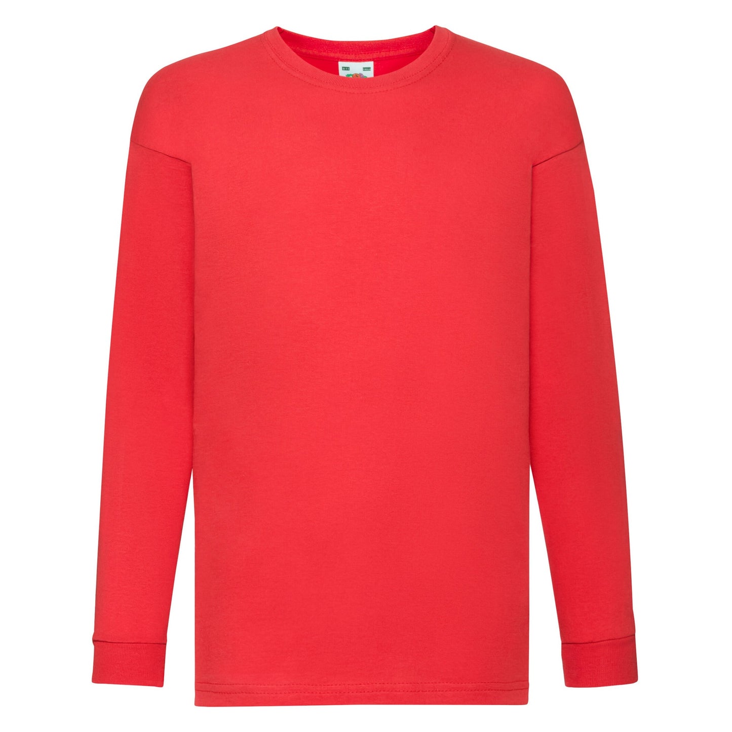 Red - Front - Fruit Of The Loom Childrens-Kids Value Long-Sleeved T-Shirt