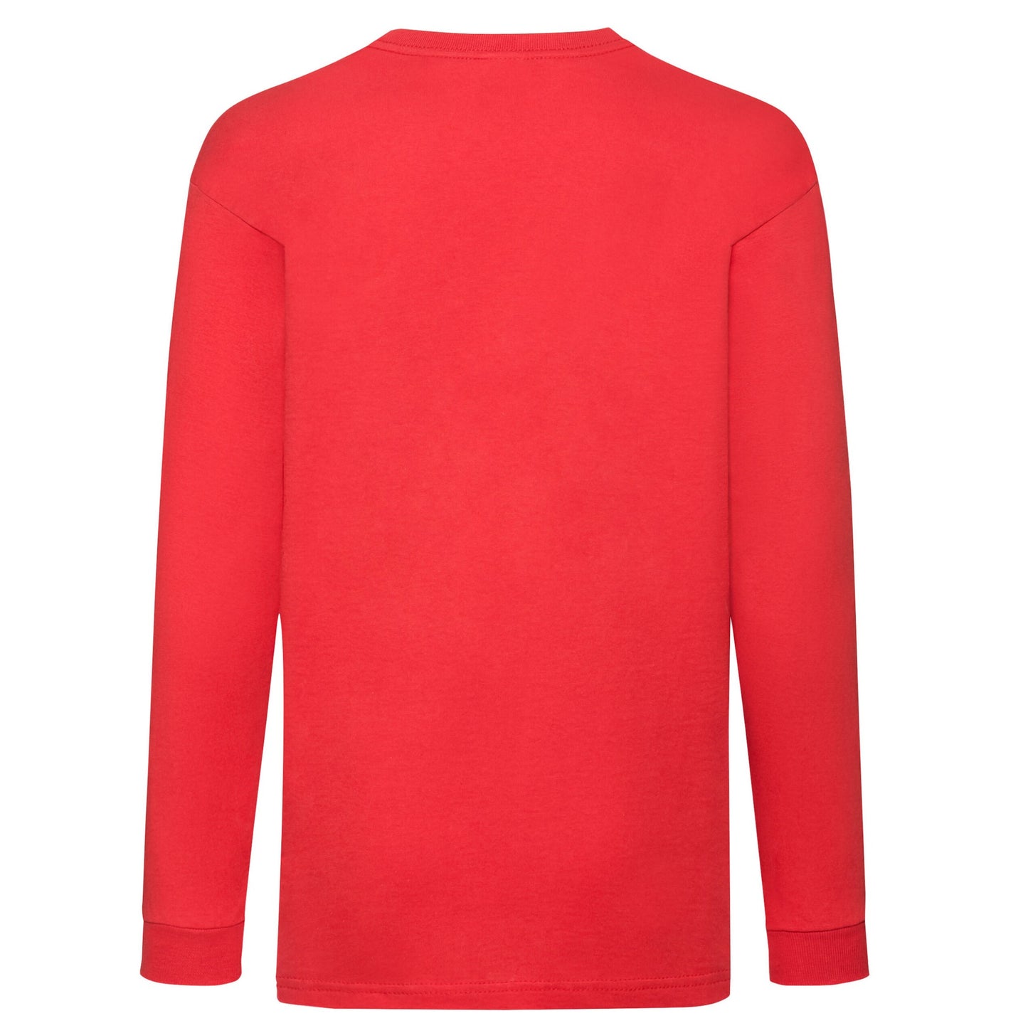 Red - Back - Fruit Of The Loom Childrens-Kids Value Long-Sleeved T-Shirt