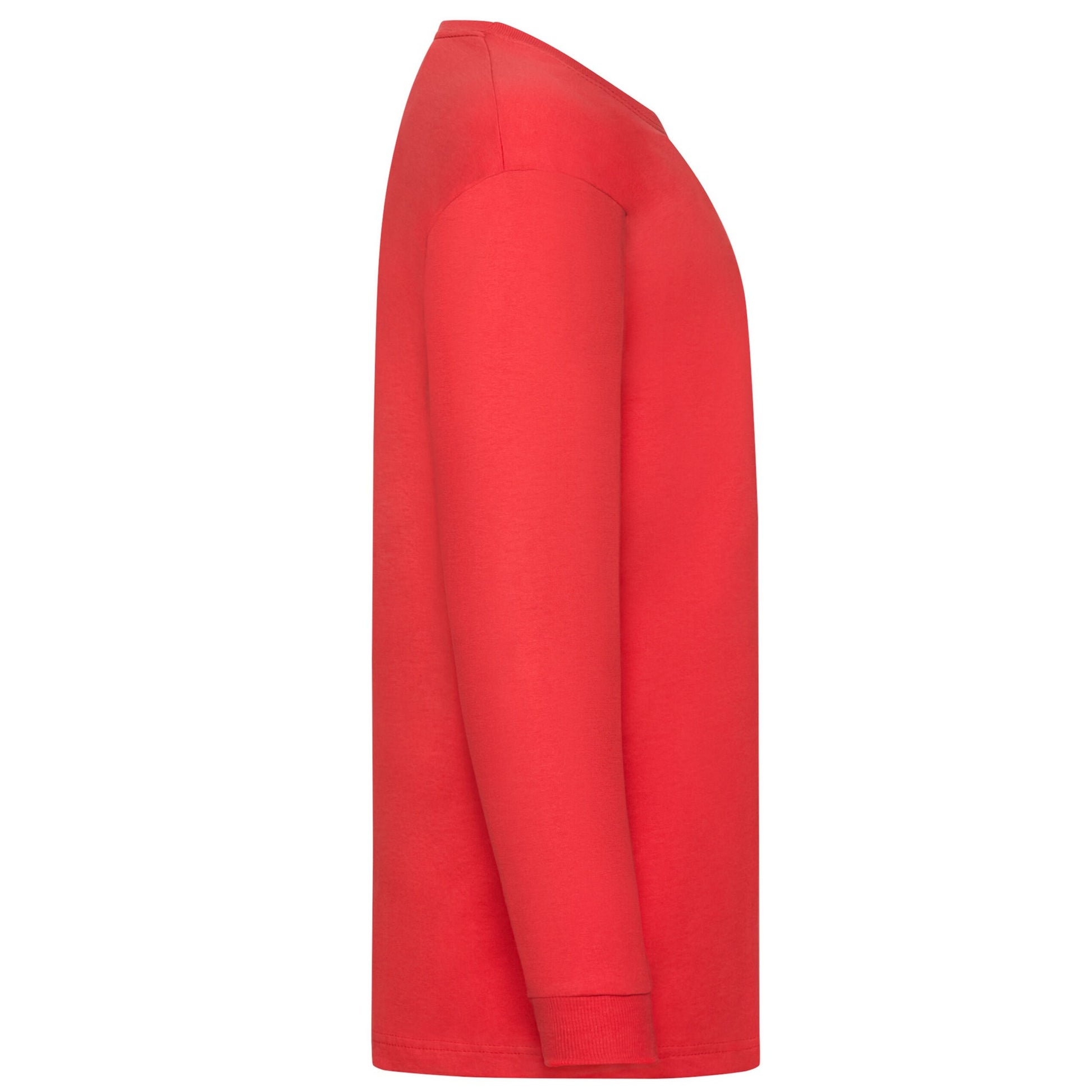 Red - Side - Fruit Of The Loom Childrens-Kids Value Long-Sleeved T-Shirt